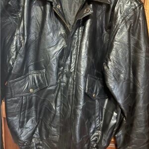 Napoline Outfitters Men's Brown Leather Bomber Jacket